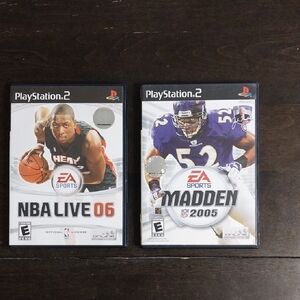 PlayStation 2 Game Bundle — NBA Live 06 & Madden 2005 (White)